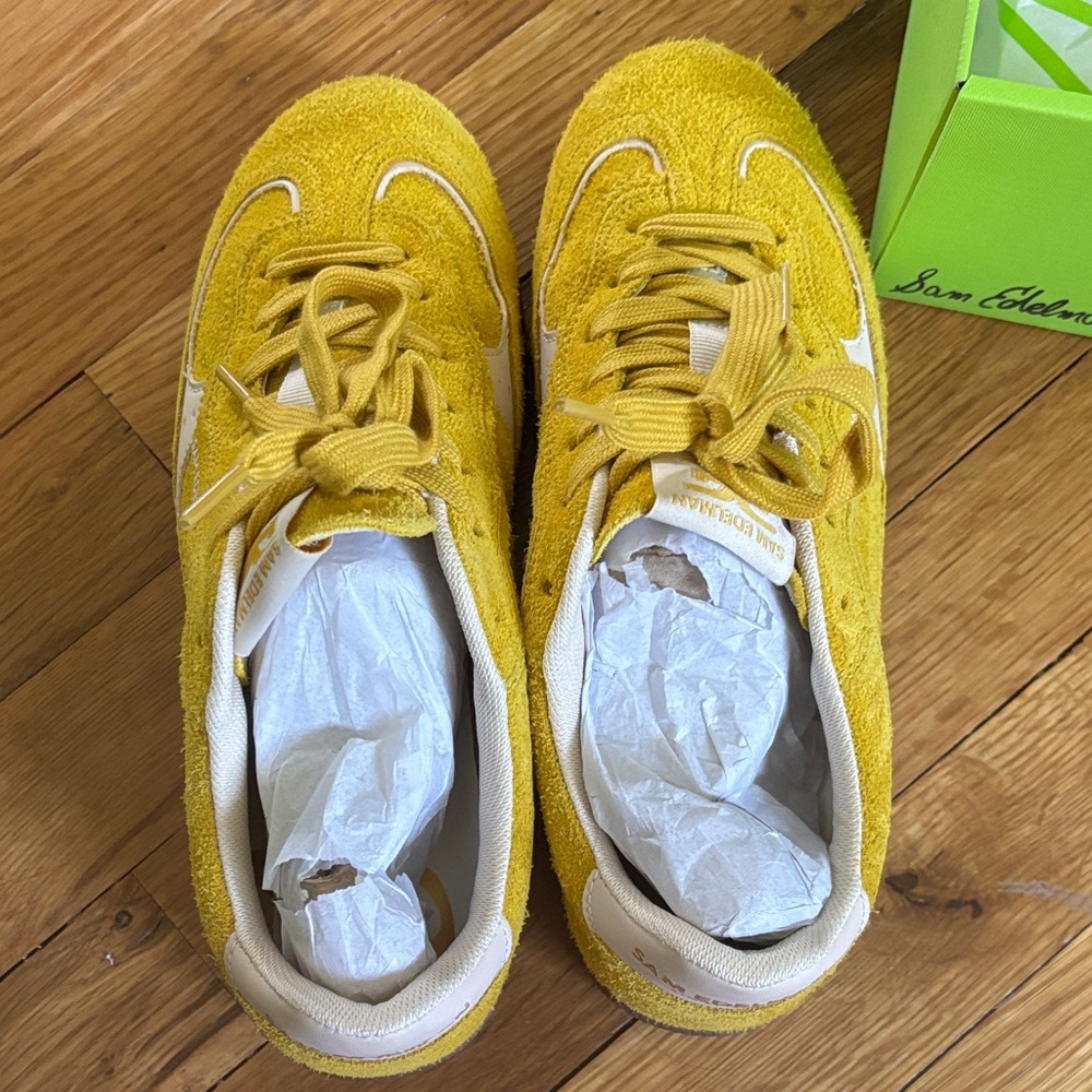 Sam Edelman Yellow Suede Sneakers